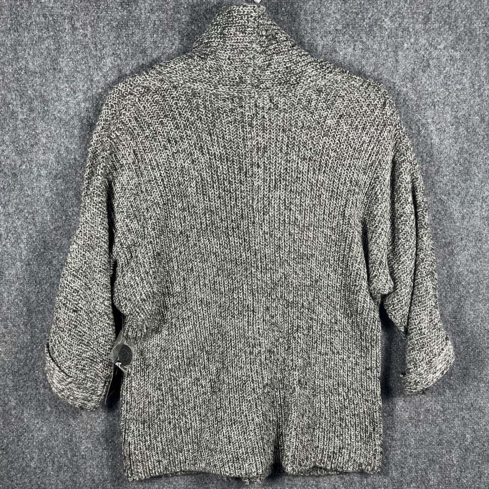 Jones New York Cardigan Women Medium Black White Marled Knit Shawl Collar NWT - Picture 2 of 9